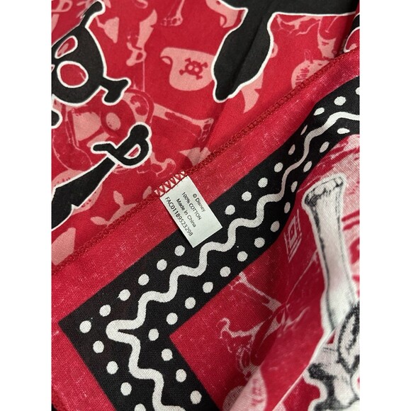 Disney Mickey Pirate Red Bandana Scarf 22x22" Skull Cruise - Picture 4 of 4